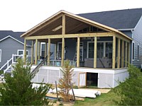 <b>Here is a photo of the screened porch during the building process</b>